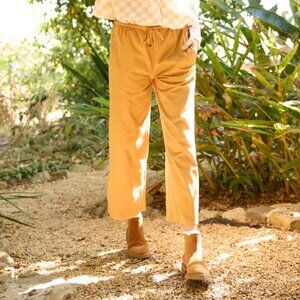 ORGANIC COTTON drawstring cropped SHORE pants